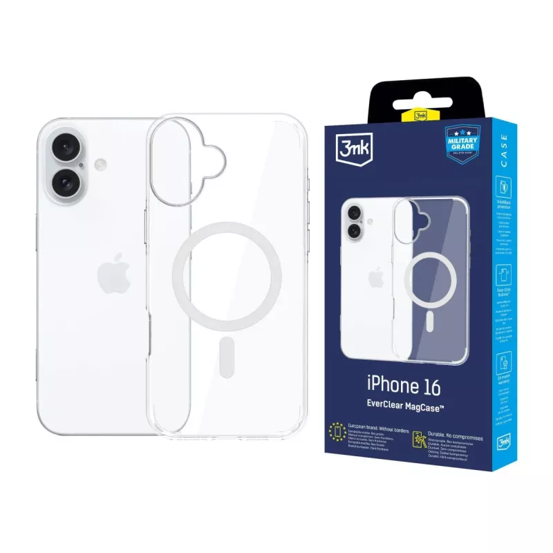 3MK EverClear MagCase Rückseitenabdeckung für Apple iPhone 16 - Kristallklar