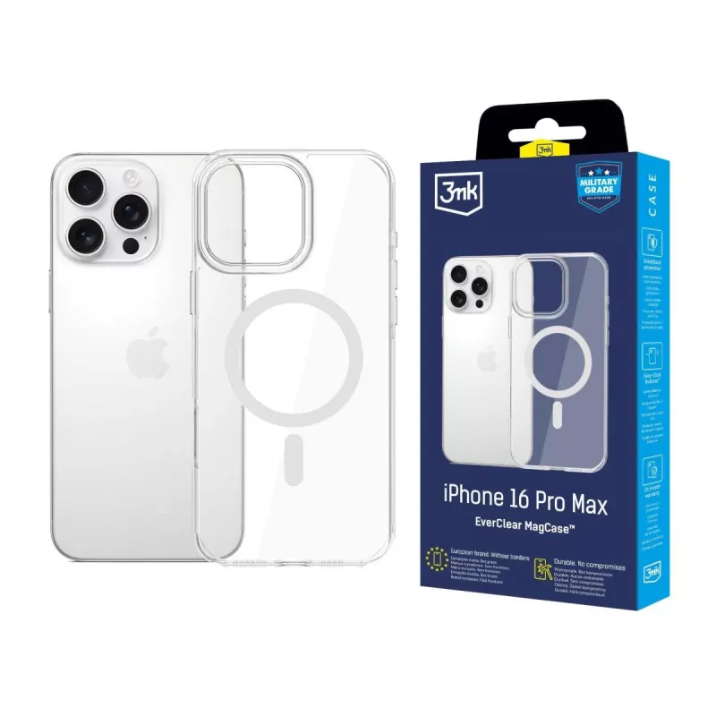 3MK EverClear MagCase Rückseitenabdeckung für Apple iPhone 16 Pro Max - Transparent