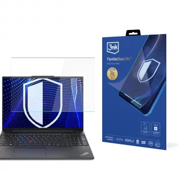 3MK PROTECTION FlexibleGlass Pro Displayschutzfolie für Lenovo ThinkPad E16 Gen 1/2/3 (16 Zoll, 16:10, Hybrid-Glas, 7H Härte, 0,3 mm, Anti-Fingerprint, Blasenfrei)