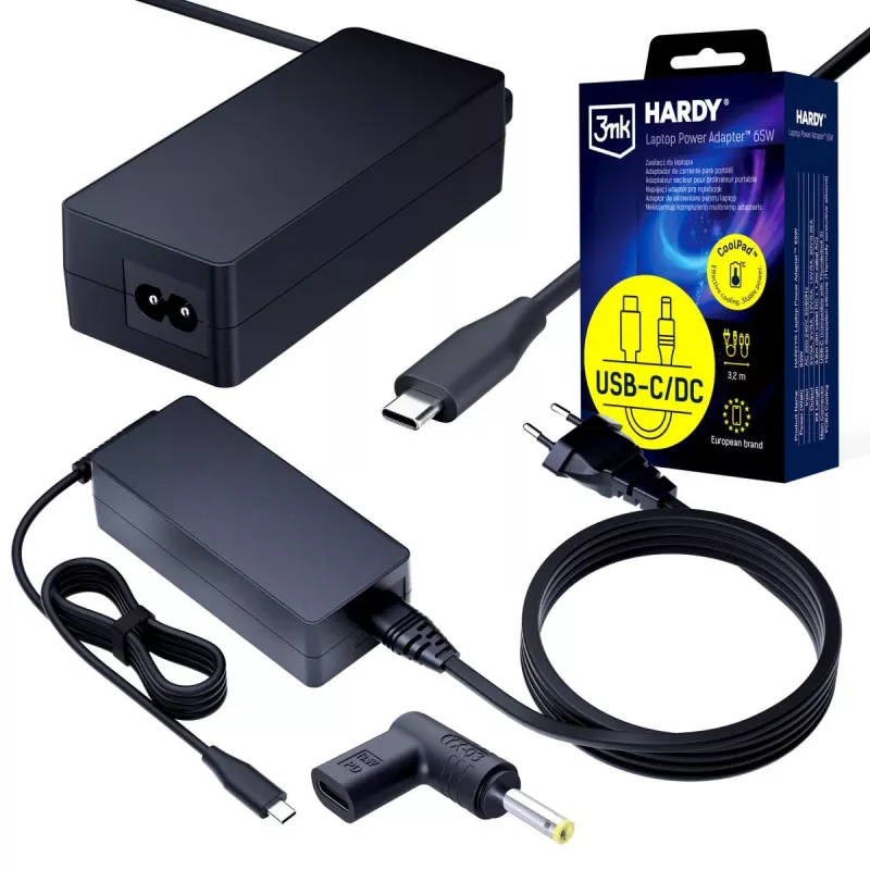 3MK PROTECTION 65W Universal Laptop Power Adapter 20V USB-C/DC 4.0x1.7mm - 3mk Hardy