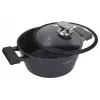 Zwieger Black Stone 6-teiliges Kochtopfset, 3 Töpfe mit Deckeln, geschmiedetes Aluminium, induktionsgeeignet, schwarz