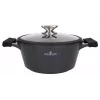 Zwieger Black Stone 6-teiliges Kochtopfset, 3 Töpfe mit Deckeln, geschmiedetes Aluminium, induktionsgeeignet, schwarz