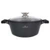 Zwieger Black Stone 6-teiliges Kochtopfset, 3 Töpfe mit Deckeln, geschmiedetes Aluminium, induktionsgeeignet, schwarz