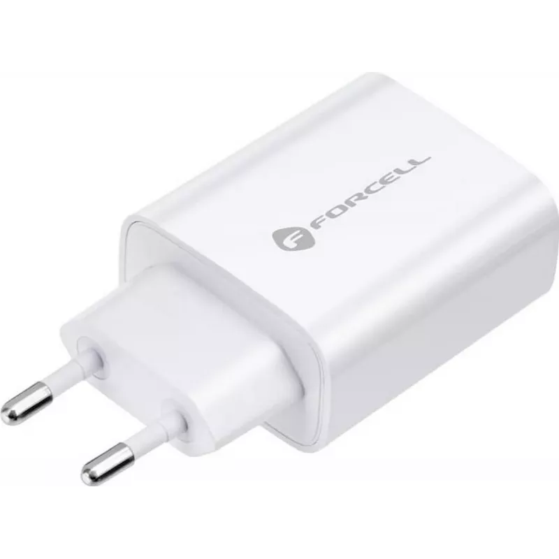 FORCELL F-ENERGY TFK-TC-20WPD USB-C-Netzteil mit USB-C-auf-Lightning-Kabel, 20W PD QC4.0, 3A, Weiß