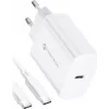 FORCELL F-ENERGY TFK-TC-25WPD USB-C-Wandladegerät 25W PD QC 3.0 mit USB-C-auf-USB-C-Kabel 3A Weiß