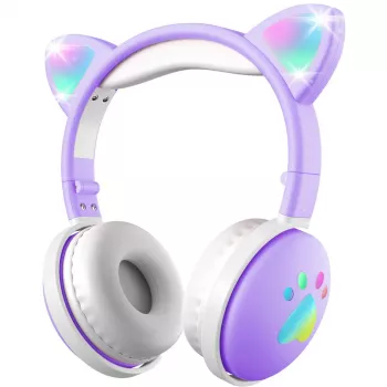 MOZOS KID DOG Kabelloser Kopfhörer für Kinder Violett