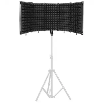 Mozos MSHIELD-CABIN-ECO Akustik-Isolationsschild für Mikrofon, 5-Panel, Schwarz