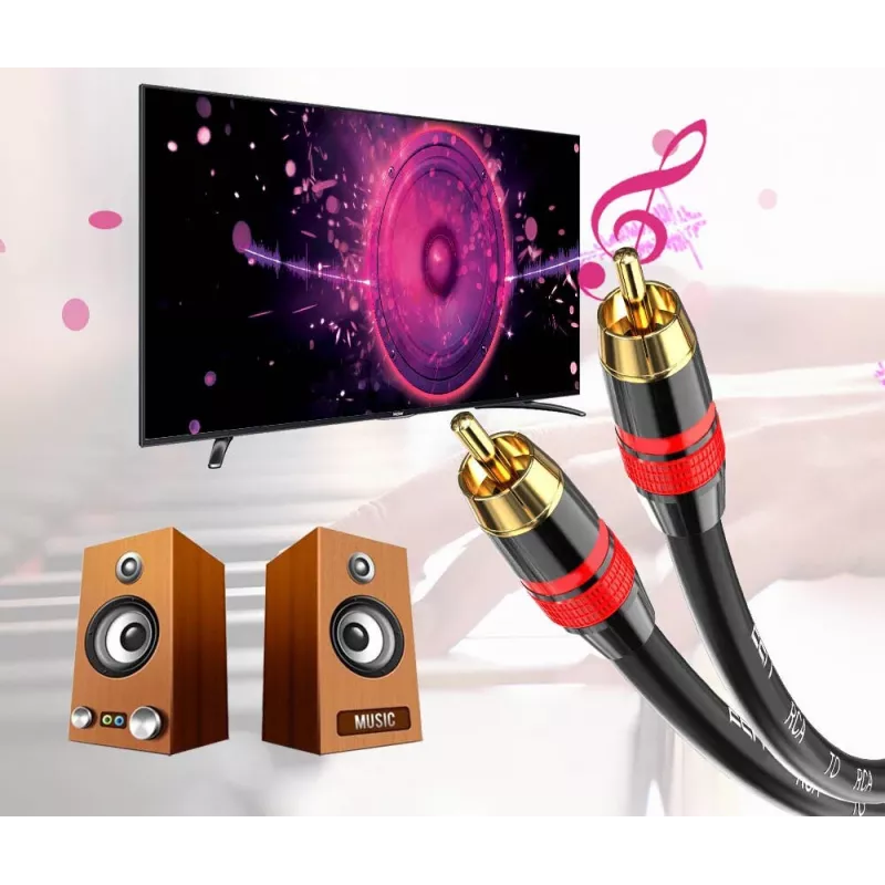 MOZOS Premium RCA to RCA Subwoofer Cable 3m