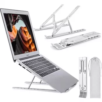 MOZOS N3 SV Ergonomischer Aluminium-Laptopständer für 10-17,3 Zoll Laptops, Silber