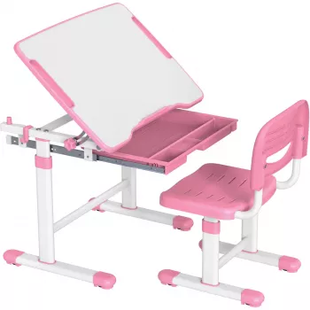MOZOS DC-SET Verstellbarer Schreibtisch- und Stuhlsatz Rosa