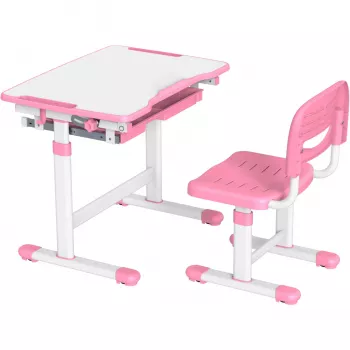 MOZOS DC-SET Verstellbarer Schreibtisch- und Stuhlsatz Rosa
