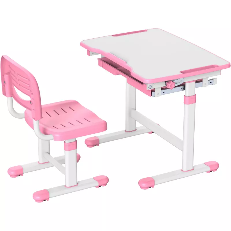 MOZOS DC-SET Verstellbarer Schreibtisch- und Stuhlsatz Rosa