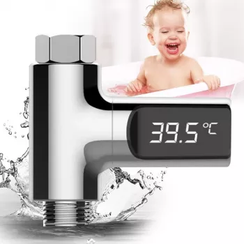 MOZOS LED Digitales Duschthermometer, wasserbetrieben