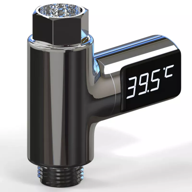 MOZOS LED Digitales Duschthermometer, wasserbetrieben