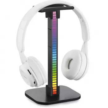 MOZOS D11 RGB LED Kopfhörerständer mit USB-Hub und Audioanschluss