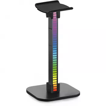 MOZOS D11 RGB LED Kopfhörerständer mit USB-Hub und Audioanschluss
