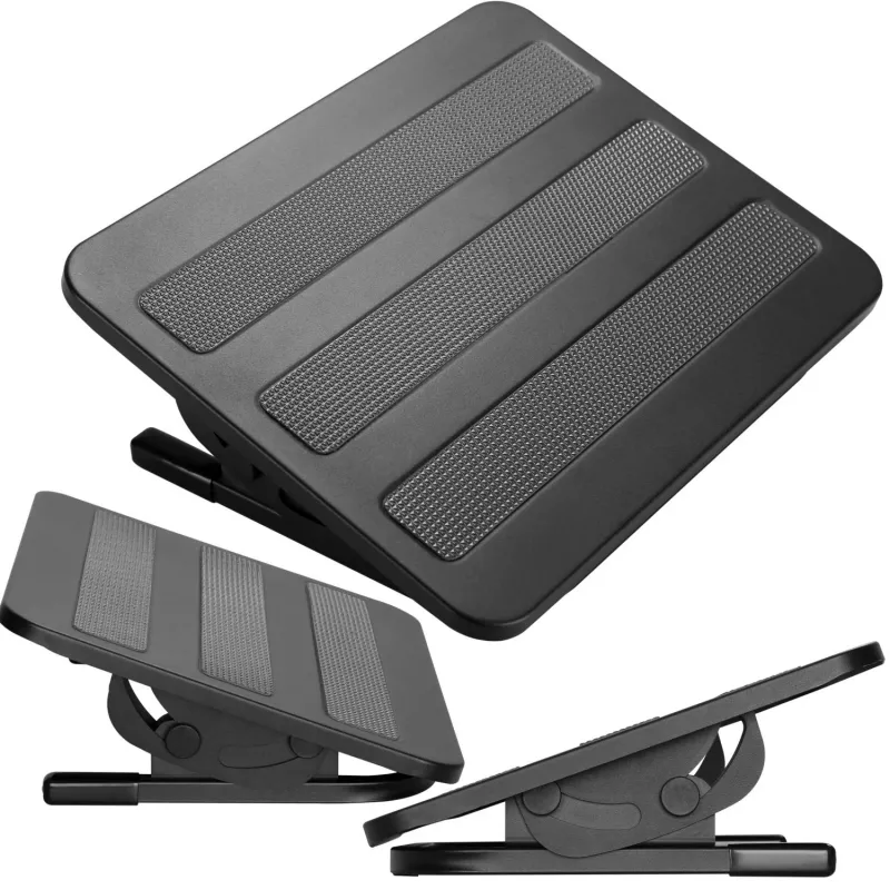 MOZOS FS4 Ergonomische Fußstütze mit Höhen- und Neigungsverstellung, Schwarz