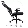 MOZOS ERGO-X Ergonomischer Bürostuhl mit verstellbarer Lendenwirbelstütze und Kopfstütze, Schwarz
