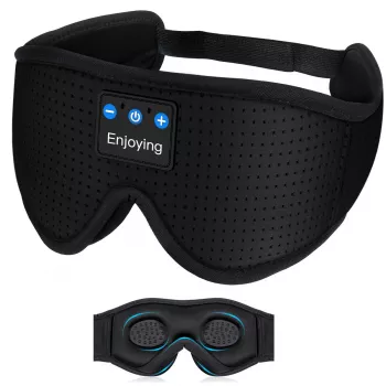 MOZOS LC001-V2 Bluetooth Schlafmaske mit Stereo-Lautsprechern, Schwarz