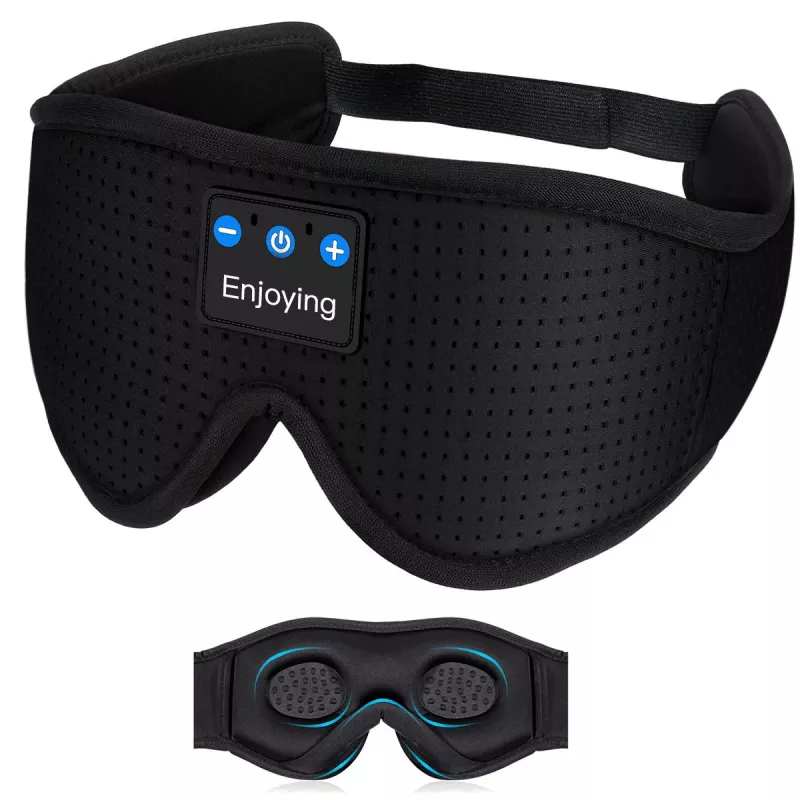 MOZOS LC001-V2 Bluetooth Schlafmaske mit Stereo-Lautsprechern, Schwarz