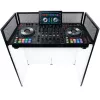 MOZOS EPDJ-100 DJ-Bühnenverkleidung mit Tisch - Große Leinwand, weißes Panel, schwarzer Rahmen