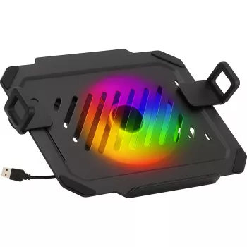MOZOS LP-RGB Laptop-Plattform für Tischhalterungen, VESA 75x75/100x100, Schwarz, RGB-Beleuchtung
