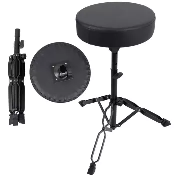 MOZOS PB02 Klappbarer Drumhocker / Thron, Schwarz, 280 mm Sitzfläche, 450-550 mm Höhe