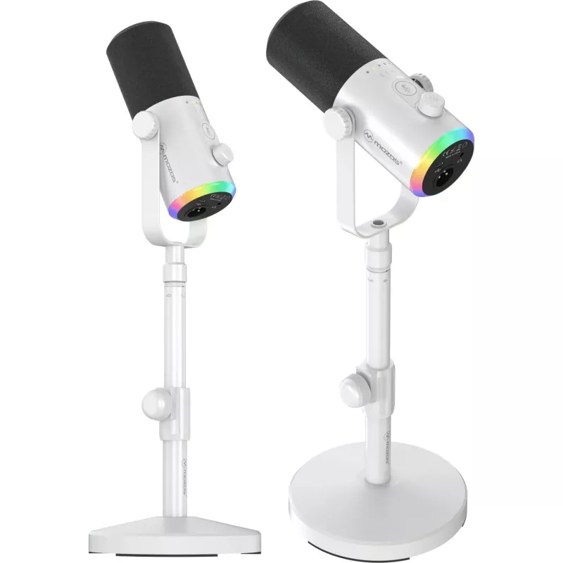 MOZOS GM-ONE Weißes Dynamisches Mikrofon USB XLR RGB LED