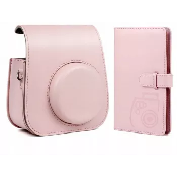 LOVEINSTANT 2-in-1 Set: Schutzhülle und Fotoalbum für Fuji Instax Mini 11 - Pink