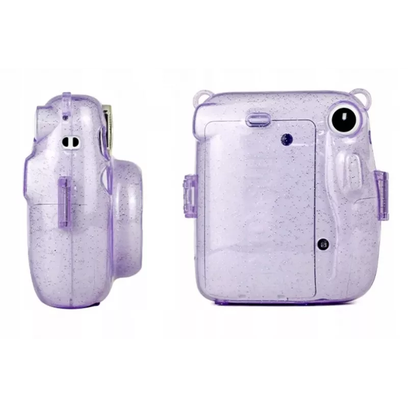 LOVEINSTANT Protective Case für Fujifilm Instax Mini 11 - Transparent Pink mit Glitter