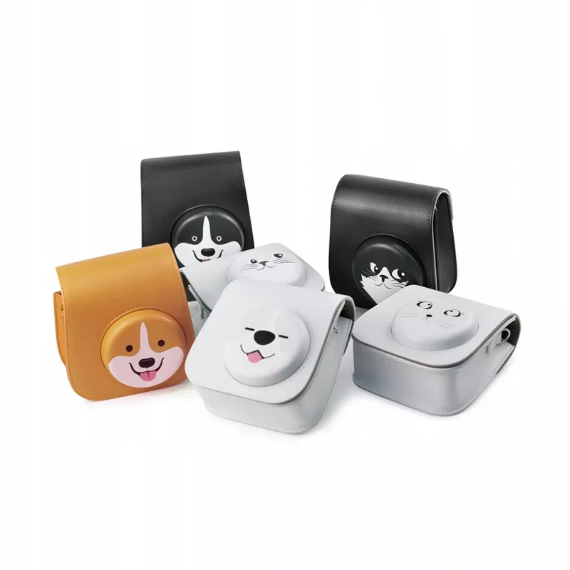 LOVEINSTANT Schutzhülle für Fujifilm Instax Mini 11 - Süßes Katzen-Design, Grau