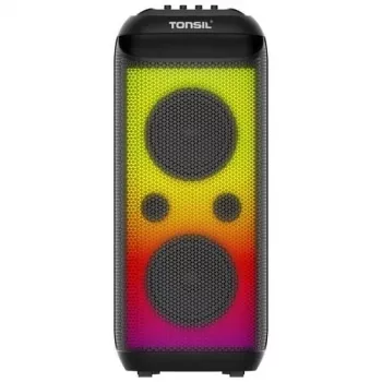 TONSIL Party Dance 1600 Tragbarer Bluetooth-Party-Lautsprecher mit LED-Lichtern, Karaoke, 1600W PMPO, 80W RMS, 10 inch Woofer, TWS, FM-Radio, Mikrofon & Fernbedienung
