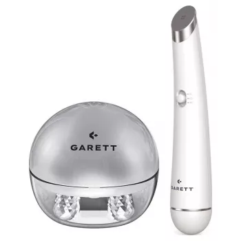 Garett Beauty Pretty Face + Glow Eye White - Multifunktionales Gesichts- und Augenpflegegerät mit LED-Therapie, Reinigung, Massage