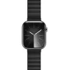 Crong Eclipse Echtleder Magnetische Schlaufe Armband für Apple Watch 44/45/46/49 mm (Schwarz)