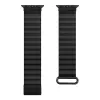 Crong Eclipse Echtleder Magnetische Schlaufe Armband für Apple Watch 44/45/46/49 mm (Schwarz)