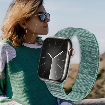 Crong Melange Magnetic Strap für Apple Watch 44/45/46/49 mm (Türkis Melange)