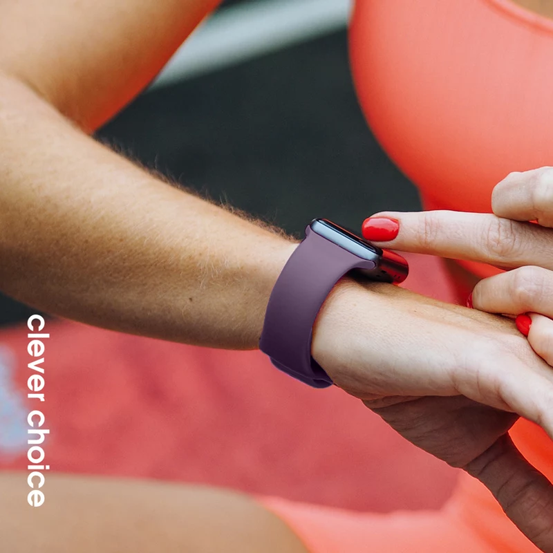 Crong Liquid Silicone Sport Band für Apple Watch 44/45/46/49 mm - Plum