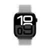 Crong Nylon Sport Armband für Apple Watch 44/45/46/49 mm (Silbergrau)