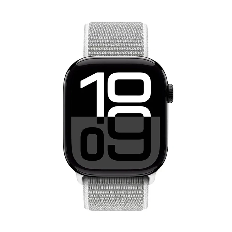 Crong Nylon Sport Armband für Apple Watch 44/45/46/49 mm (Silbergrau)