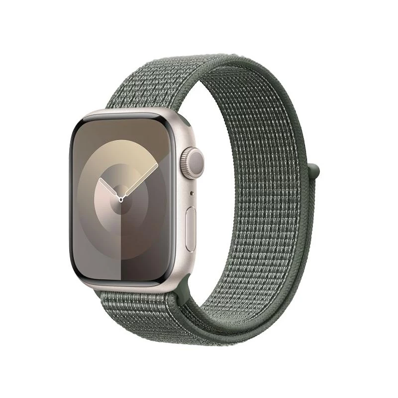 Crong Nylon Sport Band für Apple Watch 38/40/41/42 mm (Military Green)