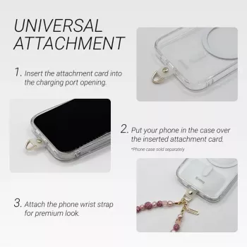 Crong Phone Crossbody Lanyard mit Silberkette - Universeller Smartphone-Gurt