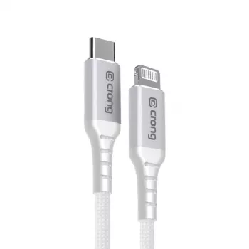 Crong Armor Link USB-C auf Lightning Fast Charging MFi Kabel 150cm Weiß