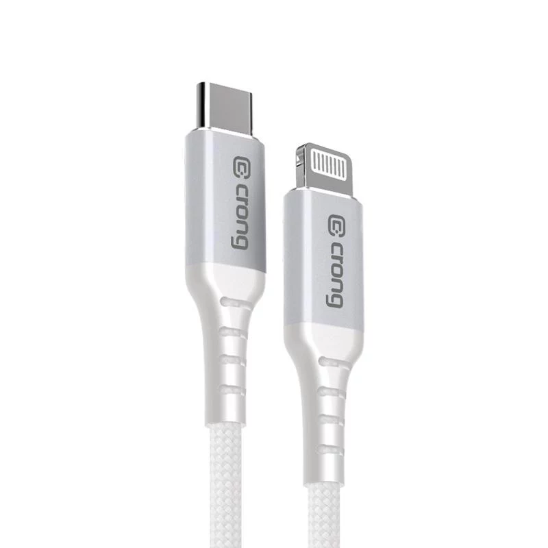 Crong Armor Link USB-C auf Lightning Fast Charging MFi Kabel 150cm Weiß