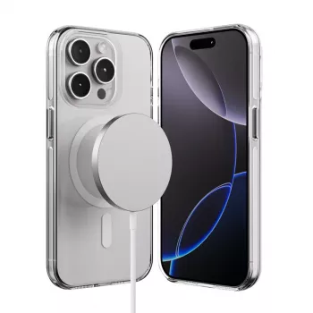 Crong Clear MAG Pro Case für Apple iPhone 15 Pro mit MagSafe (Transparent)