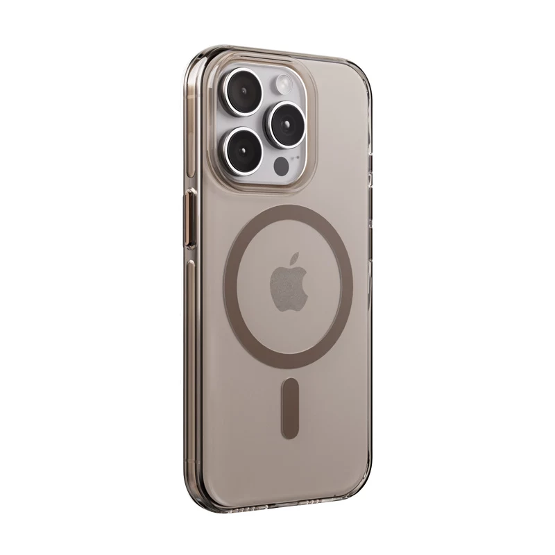 Crong Clear MAG Pro Case für iPhone 15 Pro mit MagSafe (Wüstenfarbe)
