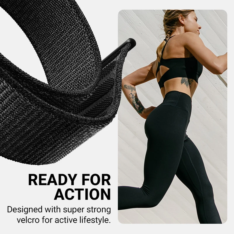 Crong Nylon Sport Loop für Apple Watch 38/40/41/42 mm Grün