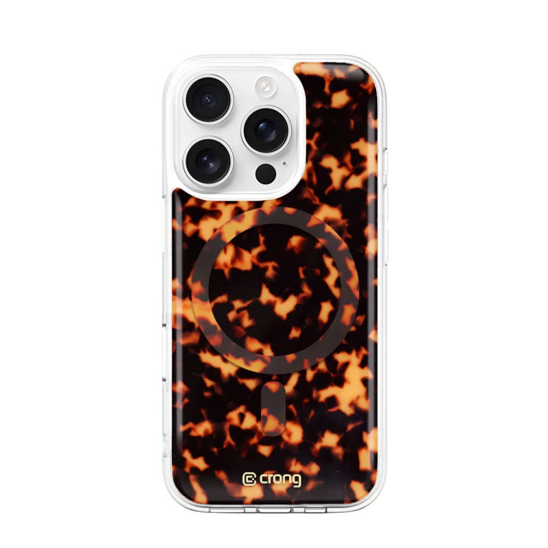 Crong Deluxe MAG Cover - Rückseitenabdeckung für Apple iPhone 16 Pro, MagSafe, Schildpattmuster