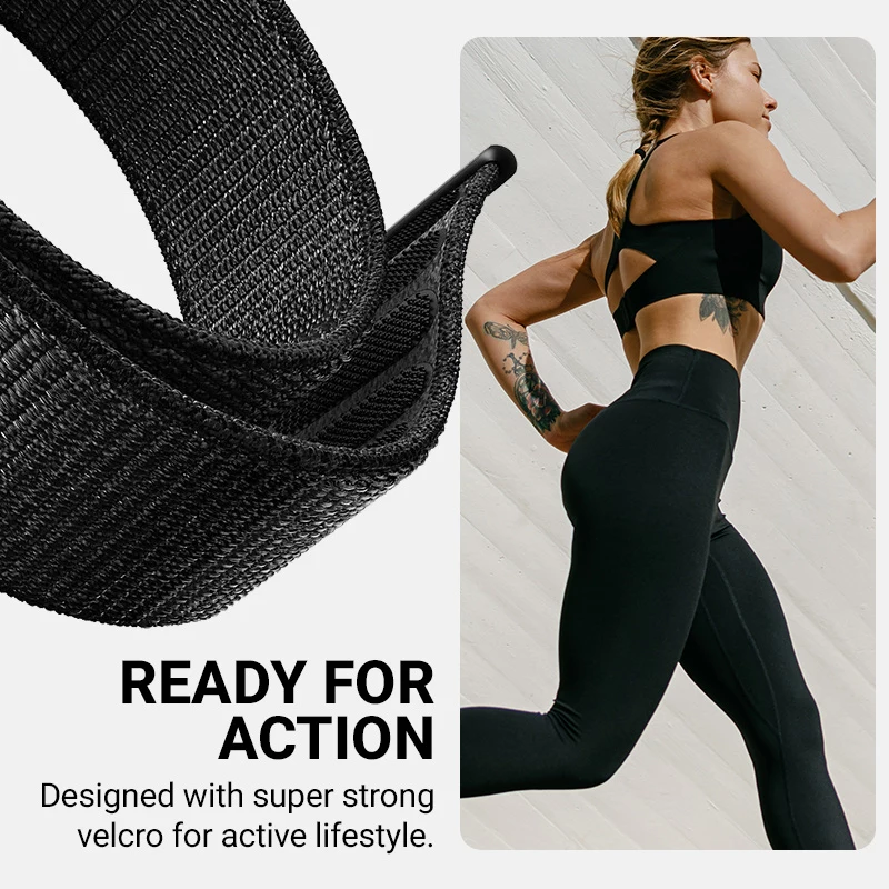 Crong Nylon Sport Loop für Apple Watch 38/40/41/42 mm (Midnight Run)