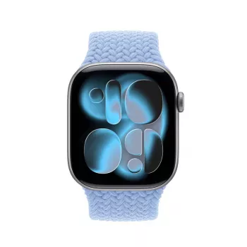 Crong Wave Band Geflochtener Nylon Solo Loop für Apple Watch 38/40/41/42 mm Blau