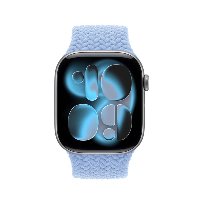Crong Wave Band Geflochtener Nylon Solo Loop für Apple Watch 38/40/41/42 mm Blau